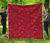 Red Punk Skull Pattern Print Quilt