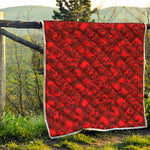 Red Punk Skull Pattern Print Quilt