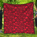 Red Punk Skull Pattern Print Quilt