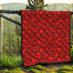 Red Punk Skull Pattern Print Quilt