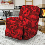 Red Punk Skull Pattern Print Recliner Slipcover