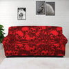 Red Punk Skull Pattern Print Sofa Cover