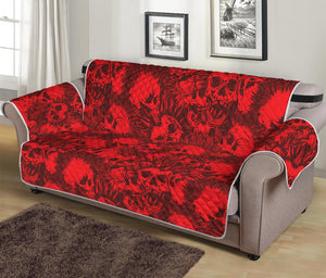 Red Punk Skull Pattern Print Sofa Protector