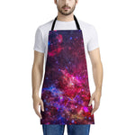 Red Purple Nebula Galaxy Space Print Apron