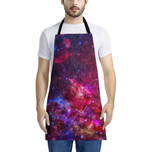 Red Purple Nebula Galaxy Space Print Apron