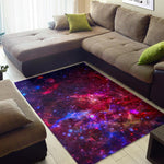 Red Purple Nebula Galaxy Space Print Area Rug GearFrost