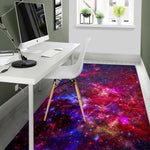 Red Purple Nebula Galaxy Space Print Area Rug GearFrost