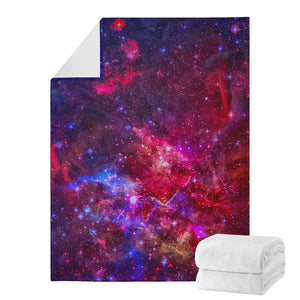 Red Purple Nebula Galaxy Space Print Blanket