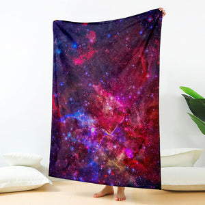Red Purple Nebula Galaxy Space Print Blanket