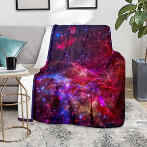 Red Purple Nebula Galaxy Space Print Blanket