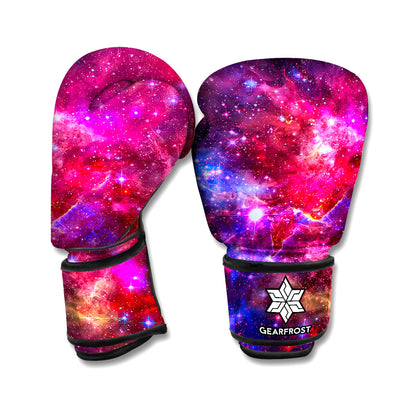 Red Purple Nebula Galaxy Space Print Boxing Gloves