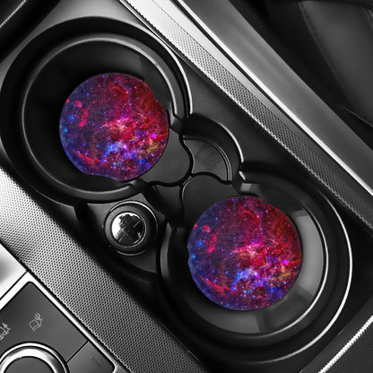 Red Purple Nebula Galaxy Space Print Car Coasters