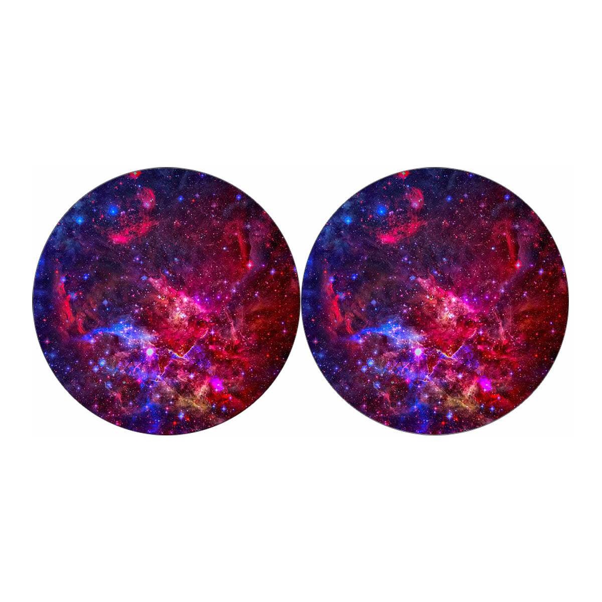 Red Purple Nebula Galaxy Space Print Car Coasters