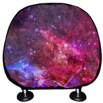 Red Purple Nebula Galaxy Space Print Car Headrest Covers