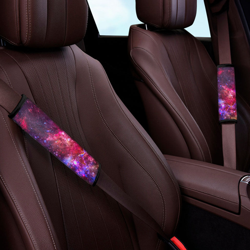 Red Purple Nebula Galaxy Space Print Car Seat Belt Covers