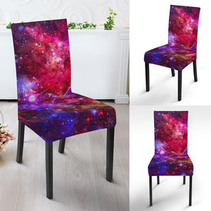 Red Purple Nebula Galaxy Space Print Dining Chair Slipcover