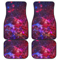 Red Purple Nebula Galaxy Space Print Front and Back Car Floor Mats