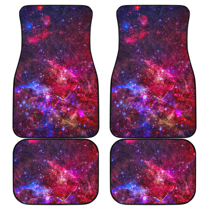 Red Purple Nebula Galaxy Space Print Front and Back Car Floor Mats