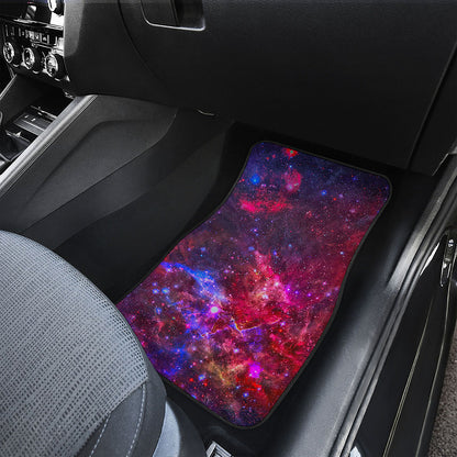 Red Purple Nebula Galaxy Space Print Front Car Floor Mats