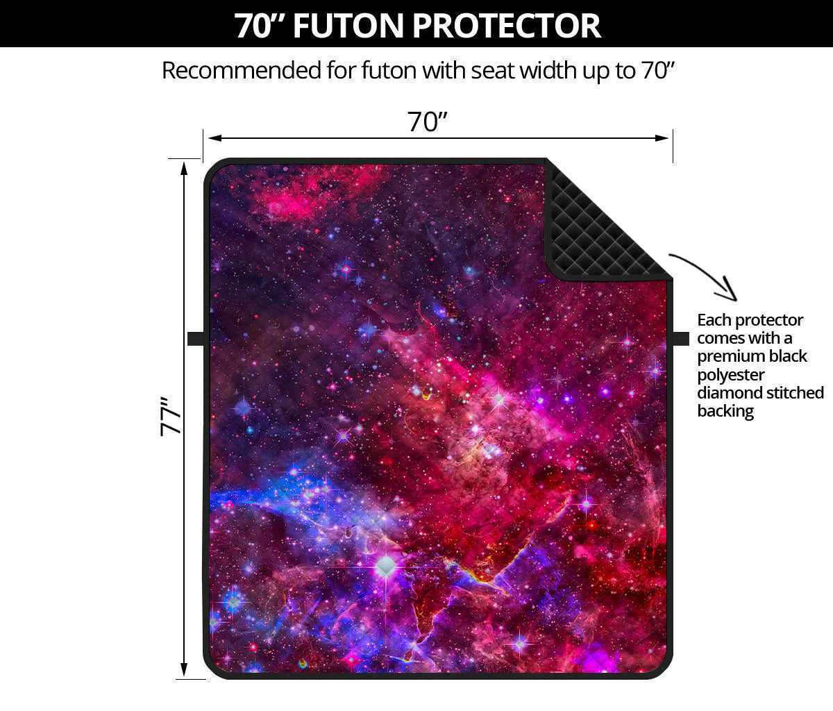 Red Purple Nebula Galaxy Space Print Futon Protector