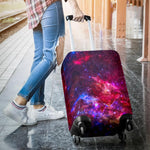 Red Purple Nebula Galaxy Space Print Luggage Cover GearFrost
