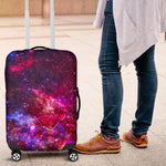 Red Purple Nebula Galaxy Space Print Luggage Cover GearFrost