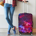 Red Purple Nebula Galaxy Space Print Luggage Cover