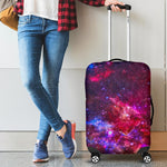 Red Purple Nebula Galaxy Space Print Luggage Cover GearFrost