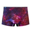 Red Purple Nebula Galaxy Space Print Men's Boxer Briefs