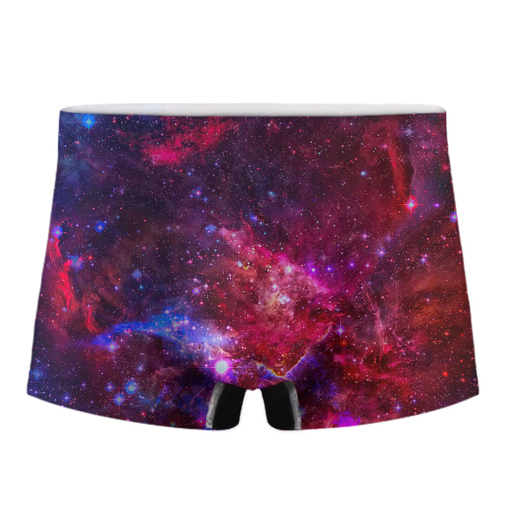 Red Purple Nebula Galaxy Space Print Men's Boxer Briefs