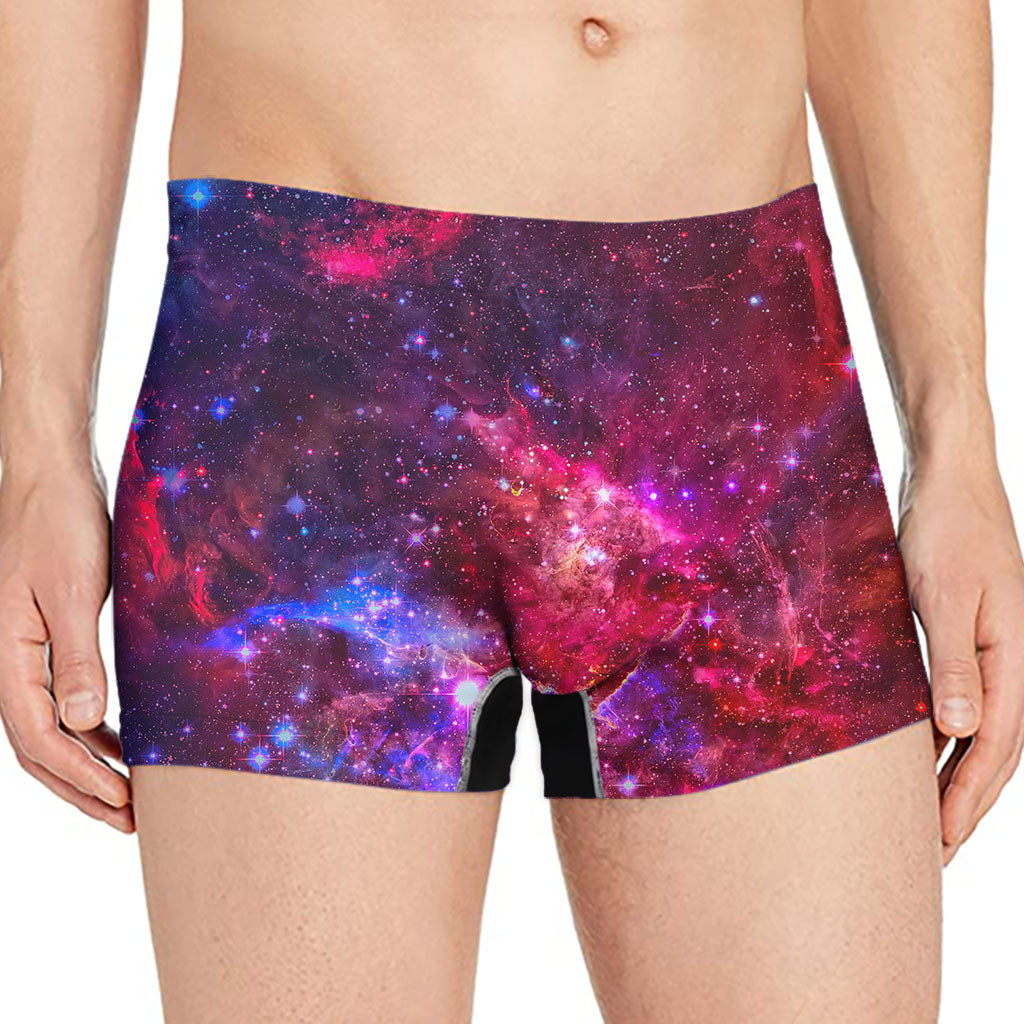 Red Purple Nebula Galaxy Space Print Men's Boxer Briefs