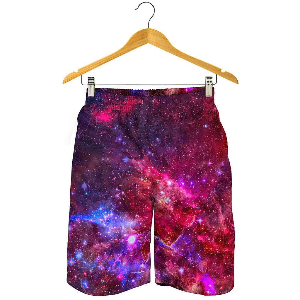 Red Purple Nebula Galaxy Space Print Men's Shorts