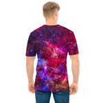 Red Purple Nebula Galaxy Space Print Men's T-Shirt