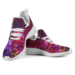 Red Purple Nebula Galaxy Space Print Mesh Knit Shoes GearFrost