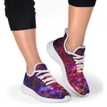 Red Purple Nebula Galaxy Space Print Mesh Knit Shoes GearFrost