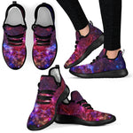 Red Purple Nebula Galaxy Space Print Mesh Knit Shoes GearFrost