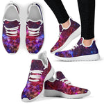 Red Purple Nebula Galaxy Space Print Mesh Knit Shoes GearFrost