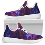 Red Purple Nebula Galaxy Space Print Mesh Knit Shoes GearFrost