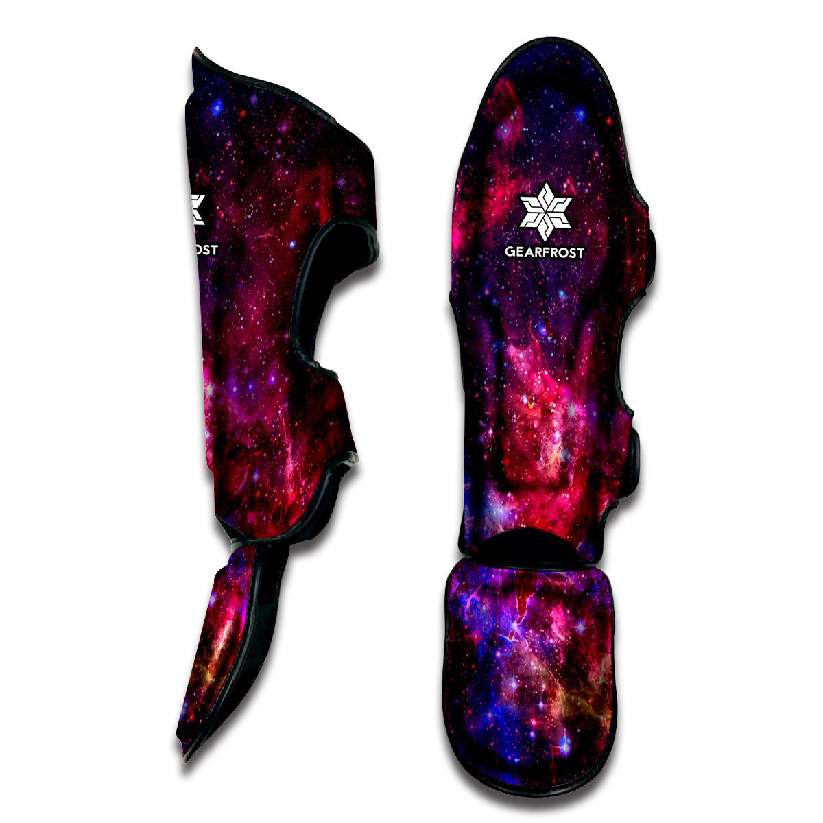 Red Purple Nebula Galaxy Space Print Muay Thai Shin Guard
