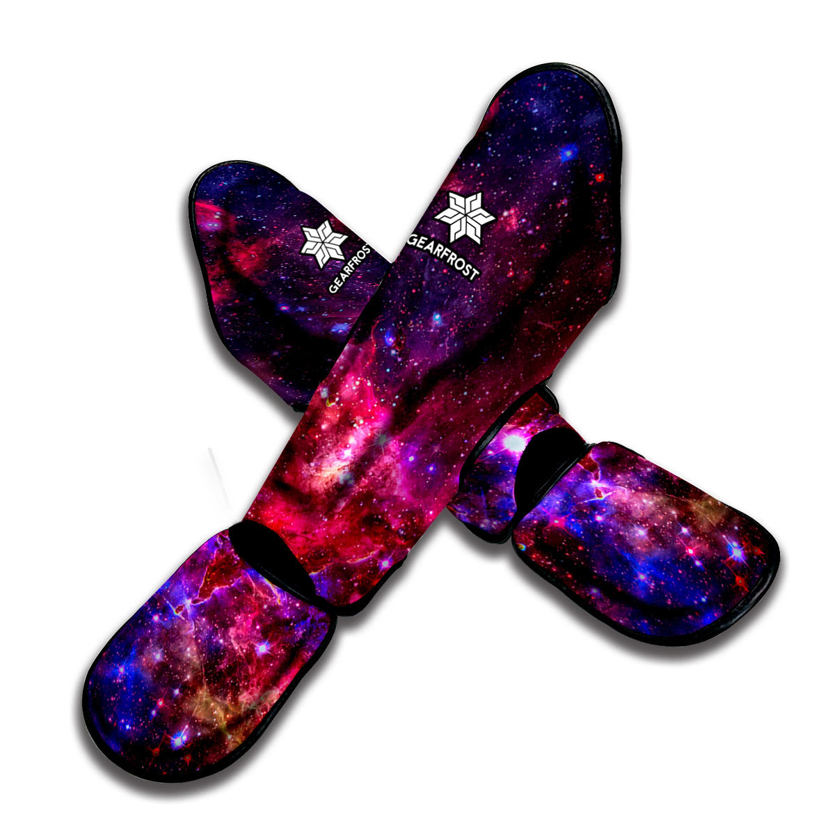 Red Purple Nebula Galaxy Space Print Muay Thai Shin Guard