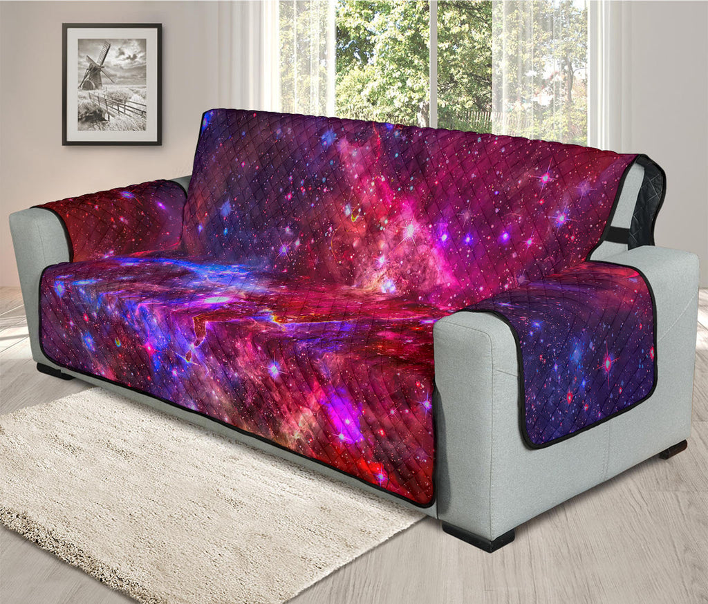 Red Purple Nebula Galaxy Space Print Oversized Sofa Protector