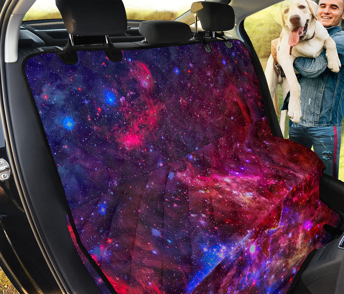 Red Purple Nebula Galaxy Space Print Pet Car Back Seat Cover