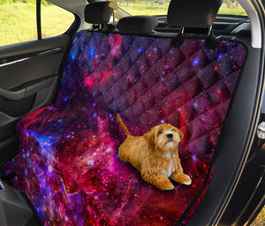 Red Purple Nebula Galaxy Space Print Pet Car Back Seat Cover