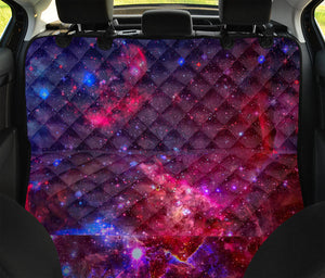 Red Purple Nebula Galaxy Space Print Pet Car Back Seat Cover