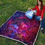 Red Purple Nebula Galaxy Space Print Quilt