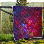 Red Purple Nebula Galaxy Space Print Quilt