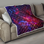 Red Purple Nebula Galaxy Space Print Quilt