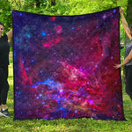 Red Purple Nebula Galaxy Space Print Quilt