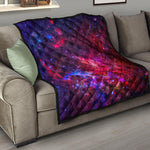 Red Purple Nebula Galaxy Space Print Quilt