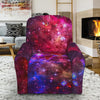 Red Purple Nebula Galaxy Space Print Recliner Slipcover